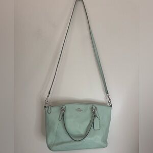 Coach small Kelsey satchel Light Green Leather Crossbody Bag